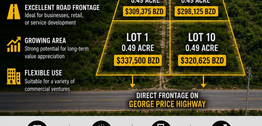 ROAD FRONTAGE COMMERCIAL PROPERTY (FOR SALE) 13 Mils GEORGE PRICE HWY