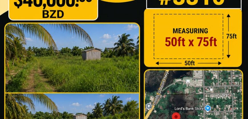 Land For Sale (Ladyville) Lords Bank(Hollywood)